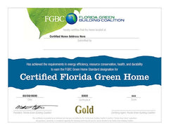 Certified Green Home Replacement Certificate